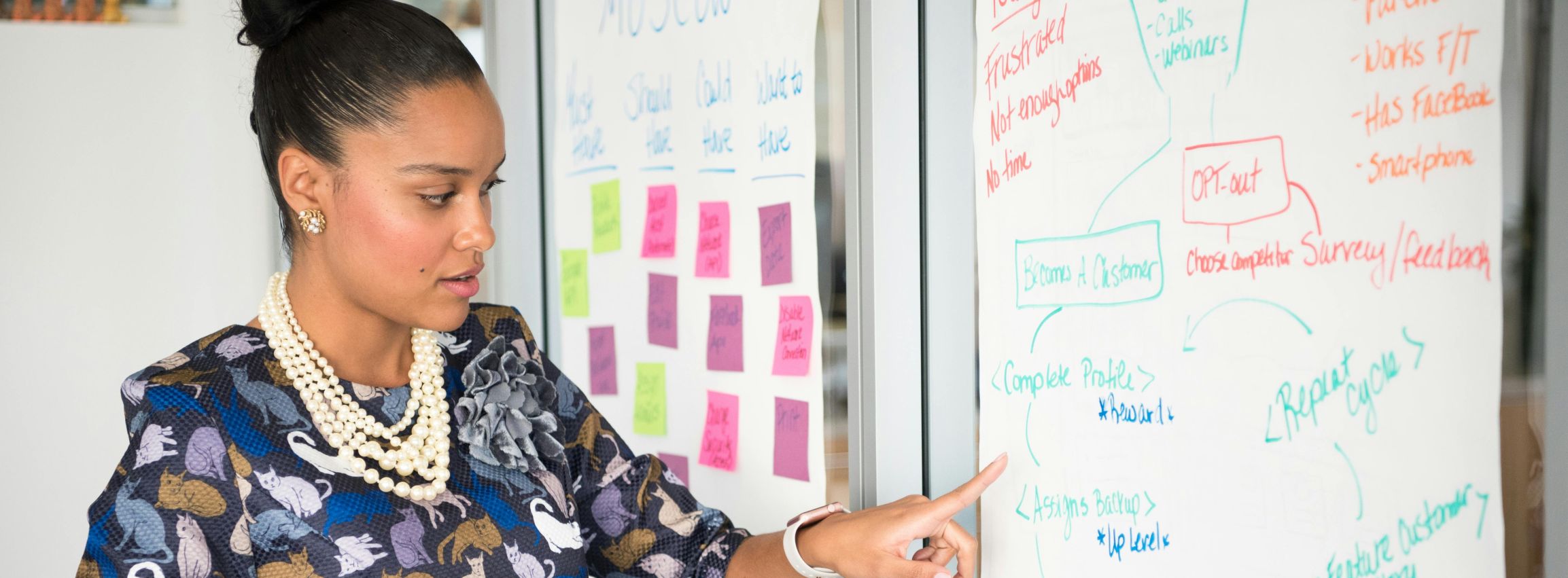 women giving presentation